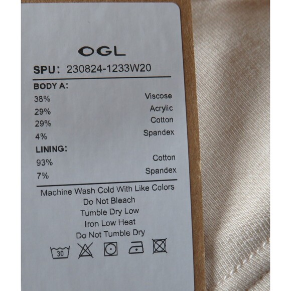 OGL Eco Mousse ProWarm Beige Side Ruched Long Sleeve Boat Neck Bra Top Sz MEDIUM - Picture 6 of 9